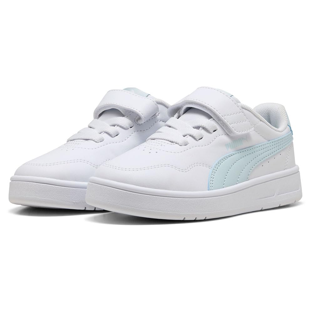 PUMA Court Lally AC+ PS Sneaker, White-Peaceful Blue, 1.5 UK Child