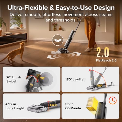 Image of roborock F25 BX Gen 2 Wet Dry Vacuum Cleaner, Cordless Vacuum Mop Combo | 194F Hot Air Flash Drying & Self Cleaning, Zero-Tangle Wet Floor Mop for Hard Floor, 20000Pa Electric Mop with 180 Lie Flat