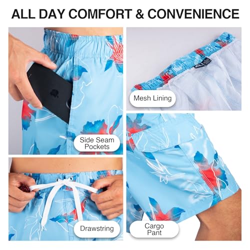 Image of Kanu Surf Men's Big Viper Extended Size Stripe Swim Trunk