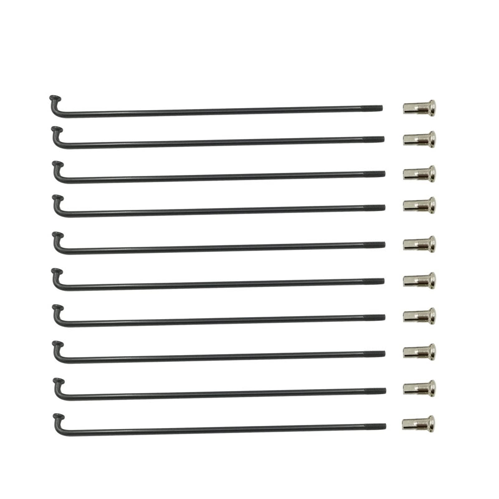 Fahrradspeichen,Fahrrad Speichen,Speichen 40 stücke 12g Speichen Durchmesser 2,6 mm Schwarze Oberfläche Elektrische Fahrradmotorradspeichen und Nippel