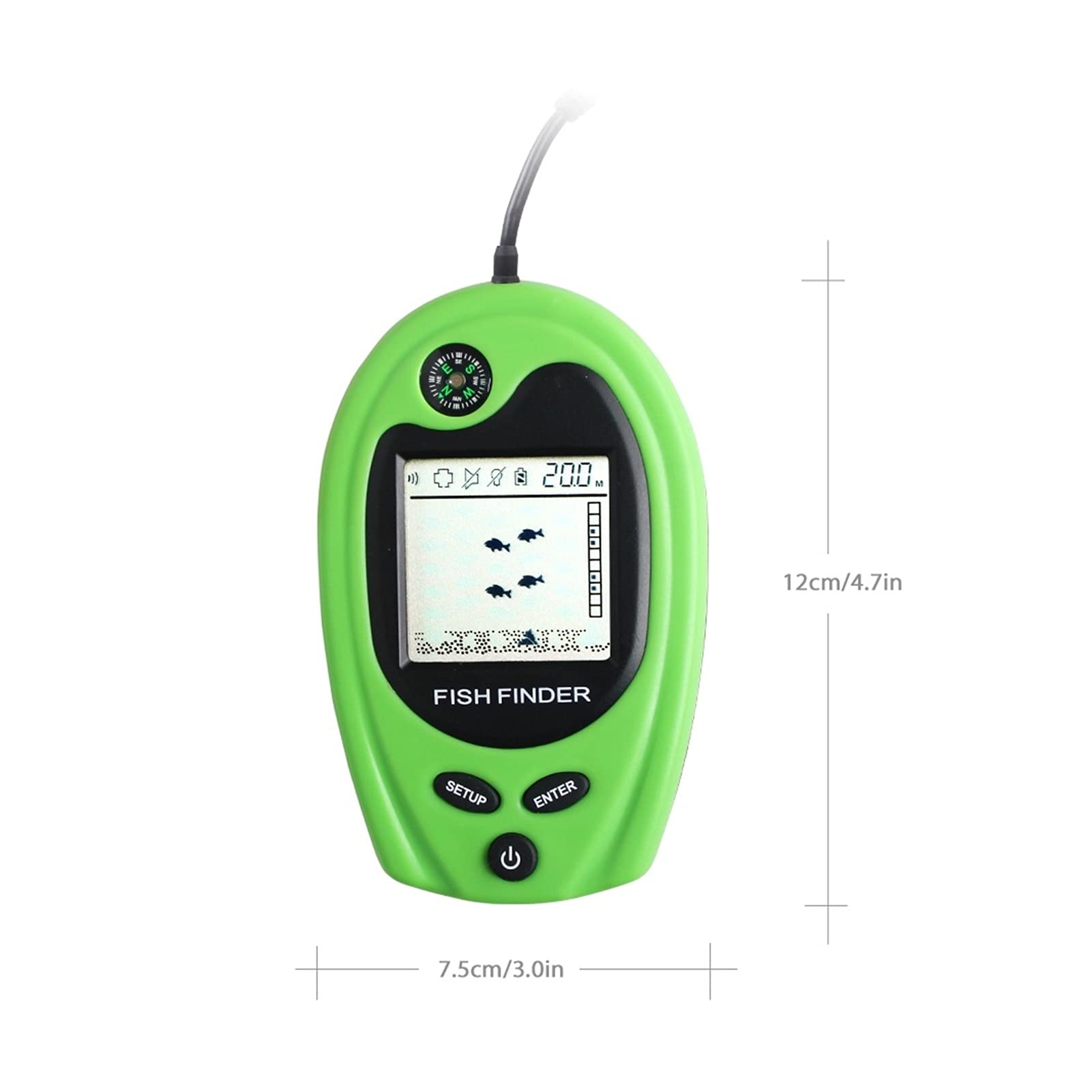 Podwodna kamera wędkarska, Przenośny przewodowy Fish Fishing Sounder Fish Alarm Fishfinder 100M Fishing Echo Sounder Detektor do Pesca