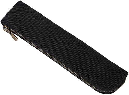 Miniatura 11 de Estuche para lápices, lindo y delgado, pequeño, elegante, de nailon, ligero, (caqui, tela Oxford) Caqui/Oxford,Negro/Oxford,Crema/Oxford,Gris