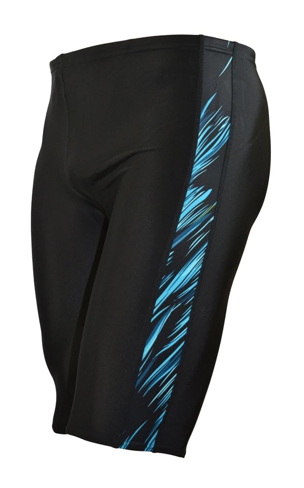 Adoretex Men's Spice Jammer Swimsuit - Ultimate Swim Racer for Performance and Comfort (MJ006)-Black/Blue-30