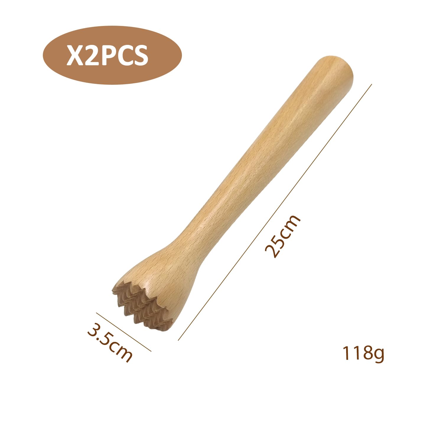 2 Piezas De Varillas De Puré De Madera, Accesorios Auxiliares De Fermentación Simple, Paletas De Cóctel Trituradas, Varillas De Puré Multifuncionales, Accesorios De Cocina.