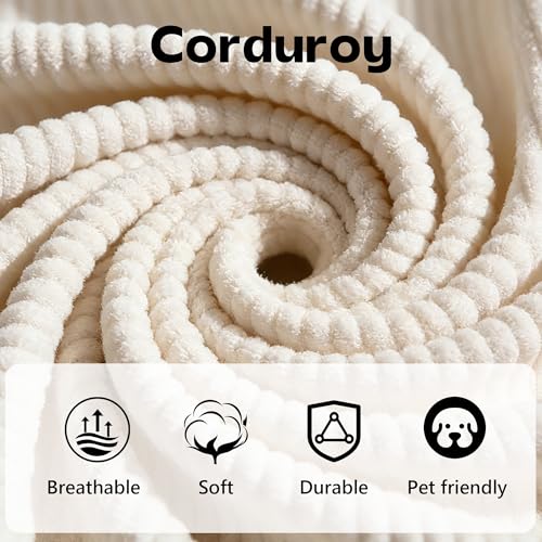 Sillón Cozy Plegable Blanco de Pana miniatura 6