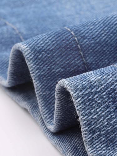 Image of Agnes Orinda Plus Size Denim Overall Dress for Women Sleeveless V Neck Denim Jumper Dress with Pocket