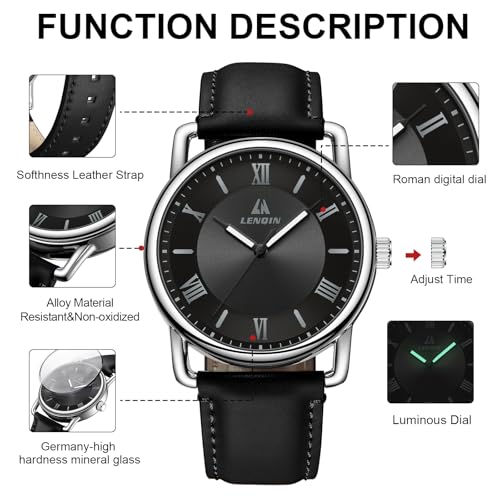 Image of LN LENQIN Mens Watches Unisex Military Sport Nylon Strap Stylish Luminous Fashion Analog Quartz Watch for Men Waterproof Army Tactical Casual Wristwatch