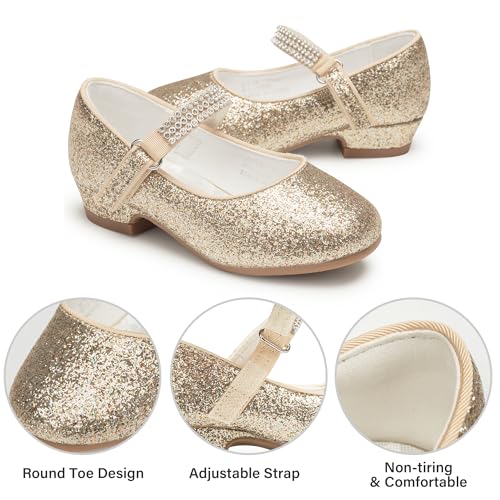 Stelle Girls Dress Shoes Toddler White Flower Girl Low Heels Mary Jane Flat for School Uniform Wedding(Little/Big Kid)4