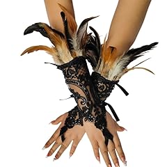 A-a- Natural Color -Feather Lace Fingerless Gloves