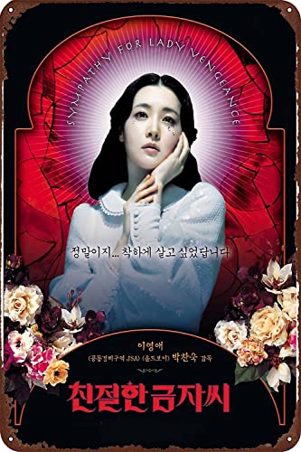 Metal Tin Sign Sympathy for Lady Vengeance Korean Release Poster Novelty Home Club Room Man Cave Wall Decor Movie Art Print 8X12 Inch