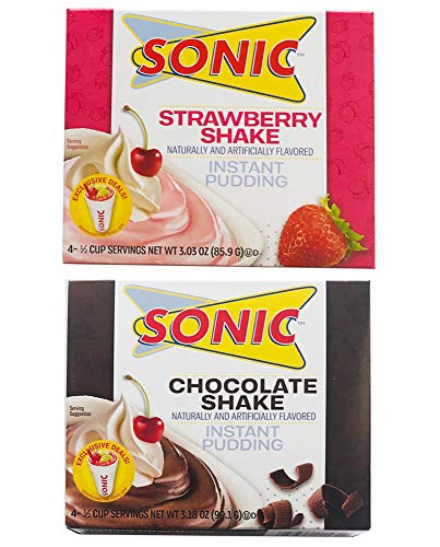 image for SONIC Gelatin Instant Pudding Mixes Pack Of 2! 2 Flavors: 3.18 Oz Choc