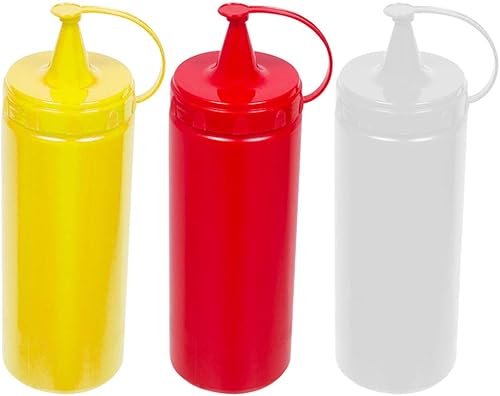 2 piezas de 13 oz botella de plástico exprimible condimento ketchup mostaza aceite mayonesa salsa colores