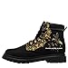 Onegam Customizable Women's Ankle Combat Boot with Charming Bee & Floral Design: Vegan Leather Fashion Booties - Perfect Stylish Gift for Her