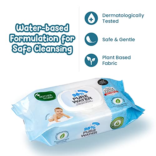 Mother Sparsh 98% Water Wipes, 80 Pcs x 3, Plant-Based - Image 7