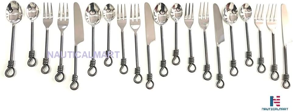 Twist and Shout Stainless Steel Flatware Set – Modern 6-Piece Silverware for Kitchen, Restaurants, Weddings & Parties Collection for Kitchen, Dining