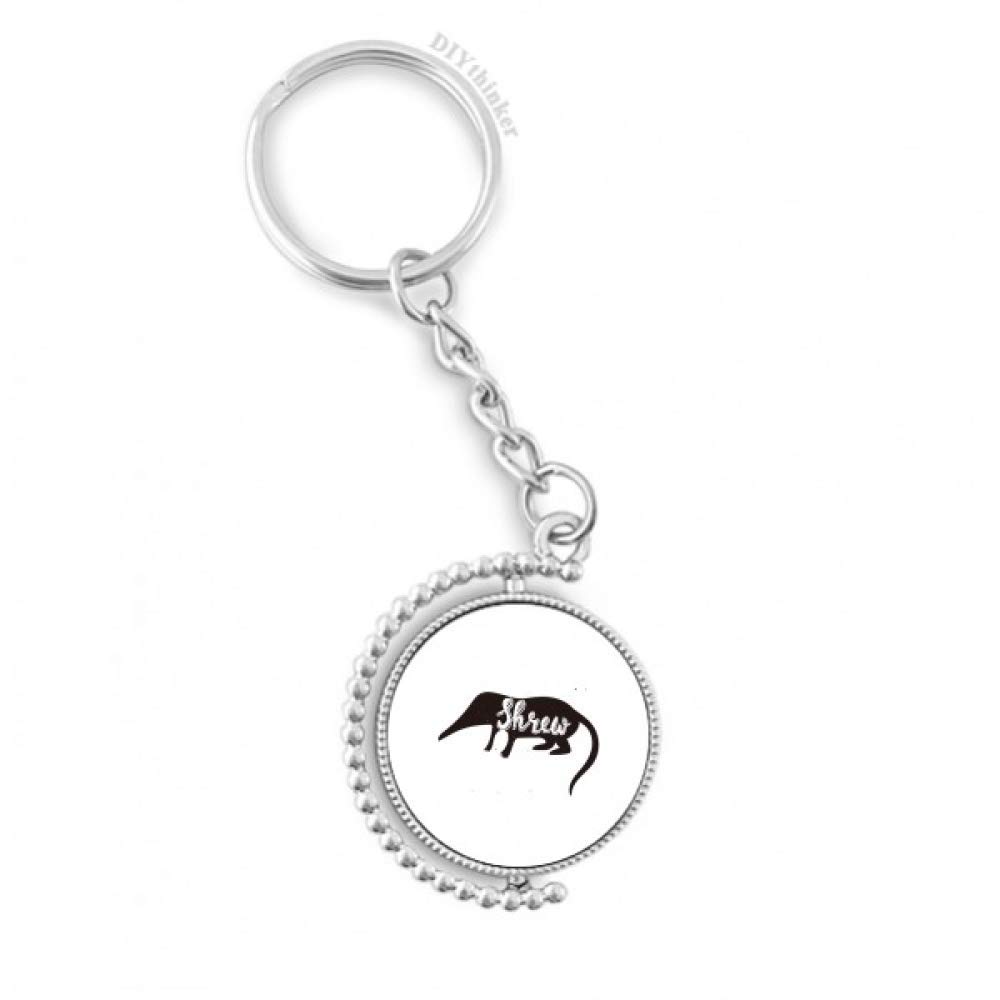 Llavero de animales musarañas negro con acabado giratorio sofisticado y anillo Pilgrim 4