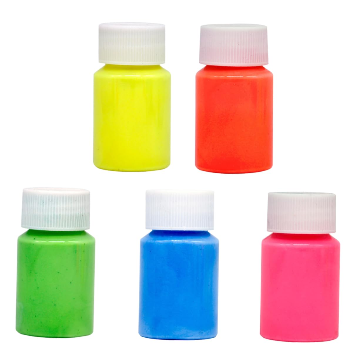 Operitacx 10pezzi Vernice Fluorescente Luminescente Per Crafting Art Arancione Giallo Verde Blu e Rosa Facile Applicazione Asciugatura Rapida e Per Eventi e Feste