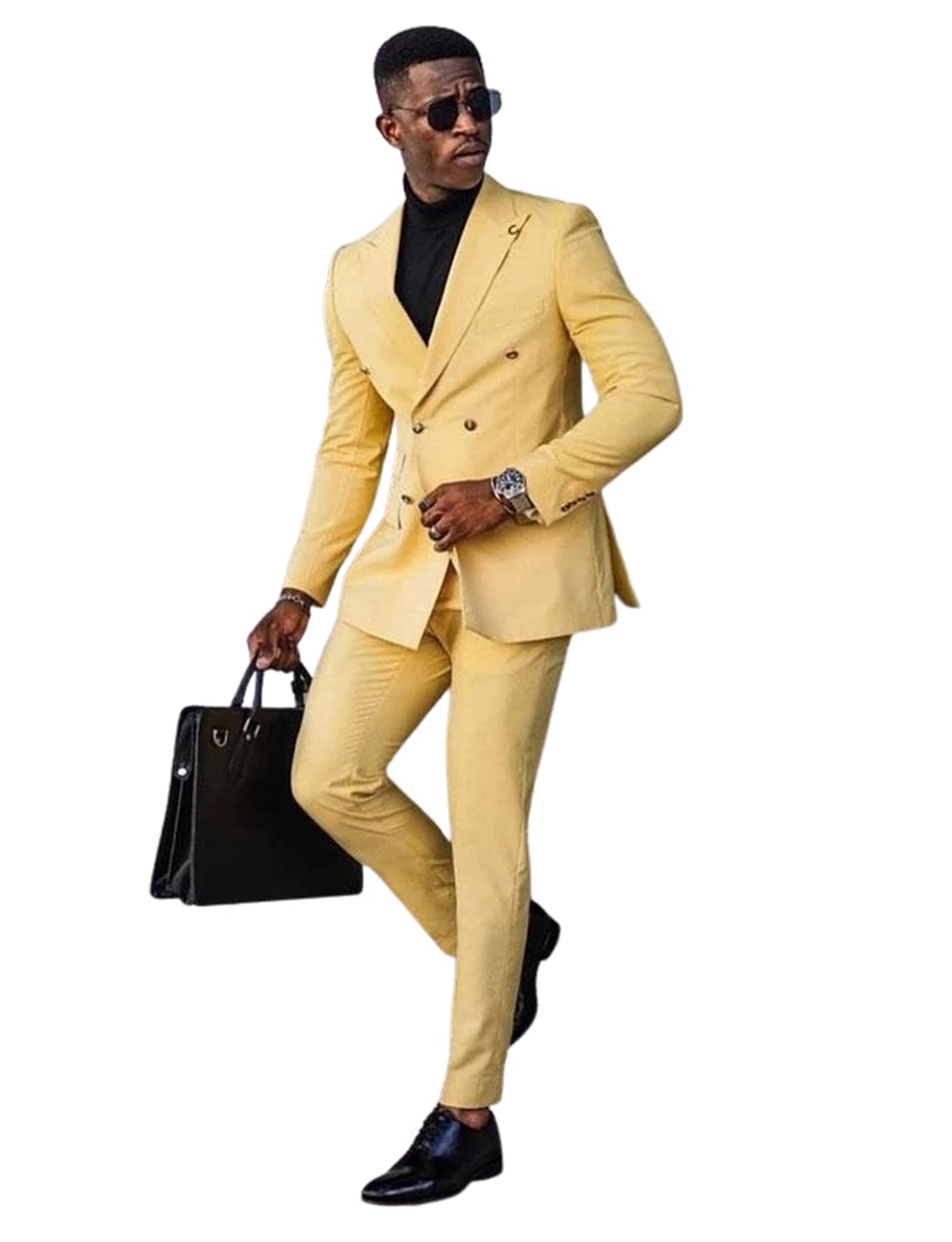 ジャケット・アウター th Products Peaked Lapel Double Jacket QZI Men's Suit Slim fit Peak Lapel Double Breasted (Jacket+
