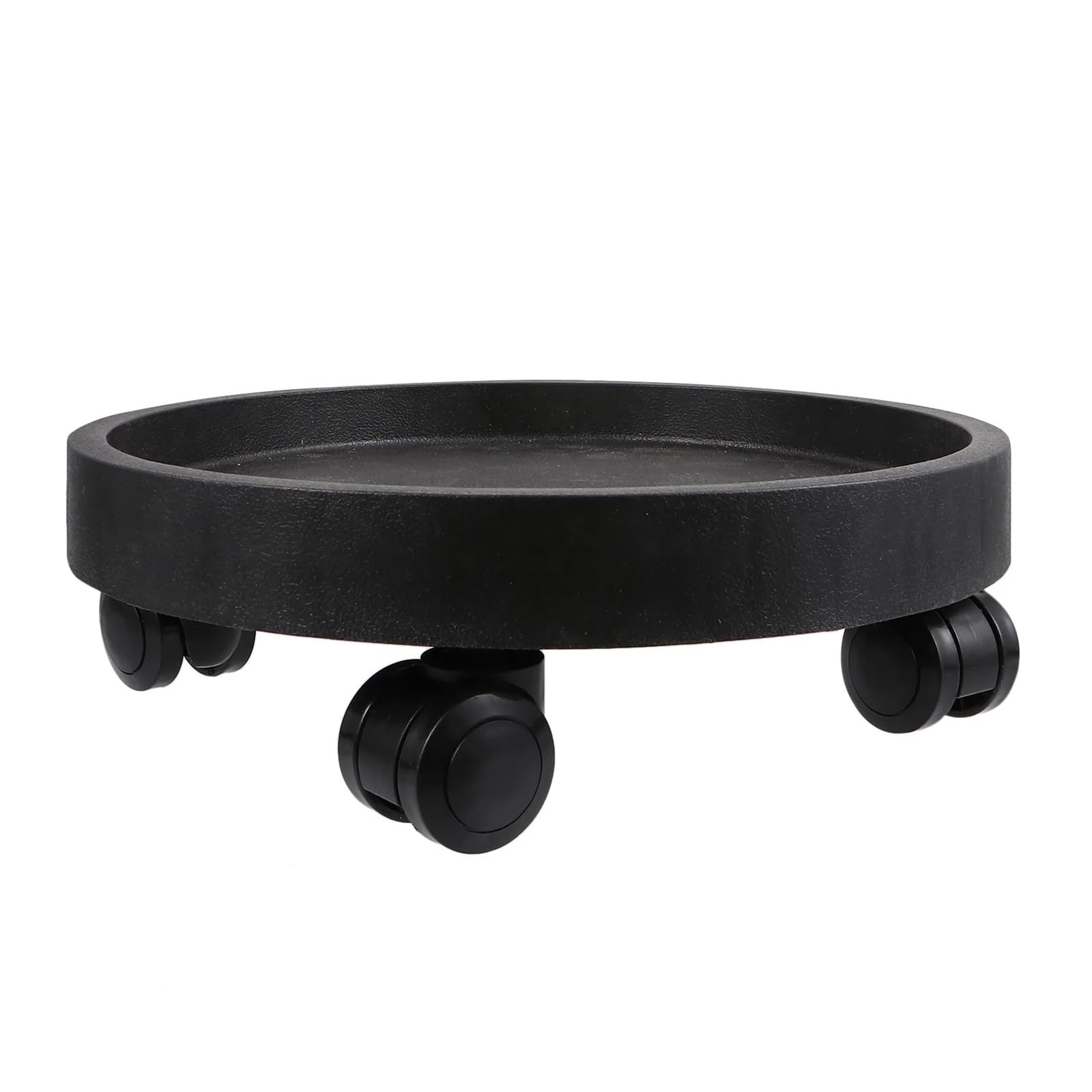 FDEFIRTFG Wheeled plant stand, Round Stand Holder with Casters Wheeled Planter Wheels Heavy Duty Resin Rolling Trolley(36x36x9cm)