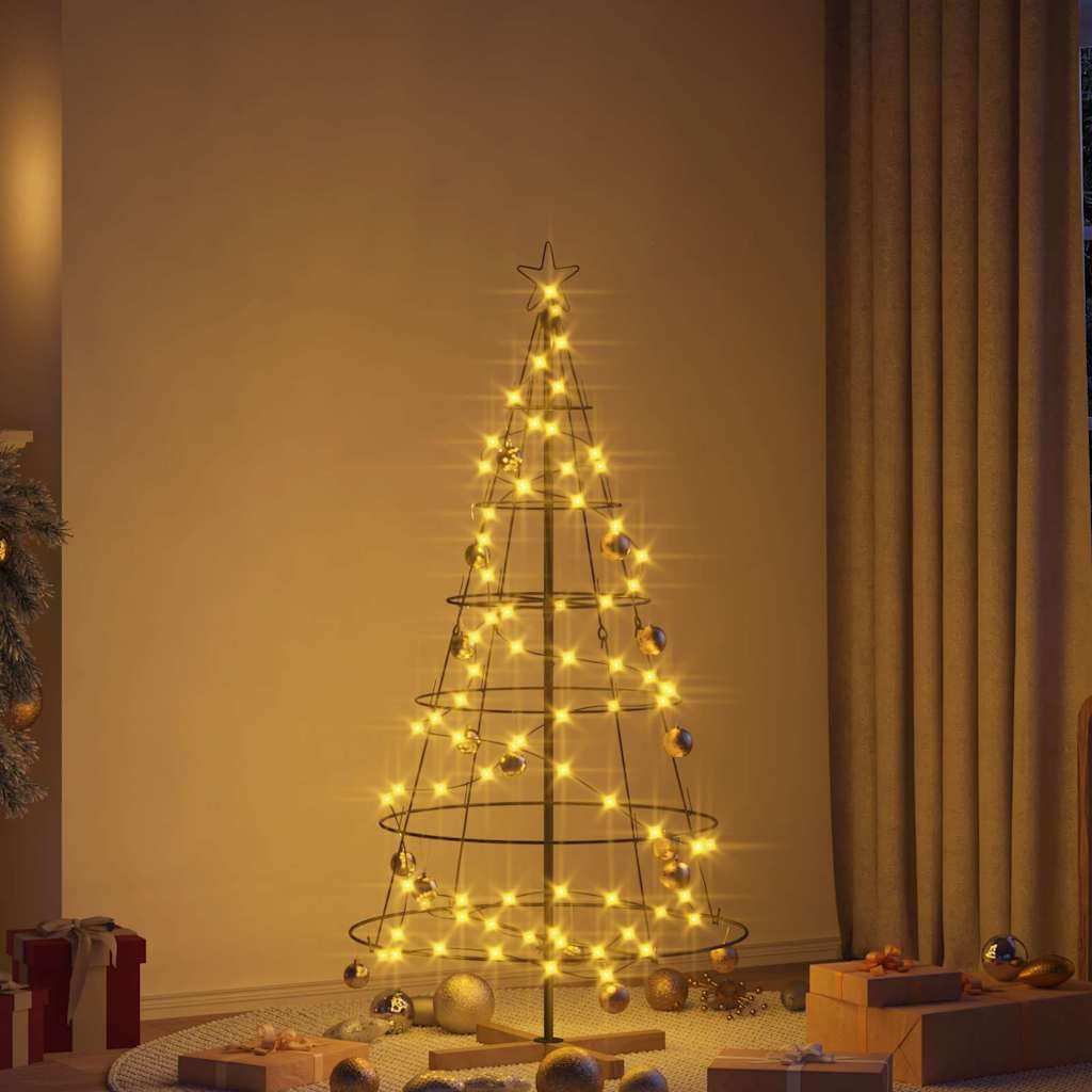Décoration de Noël artificielle avec support, noir, 154 cm, en acier, pour salon, intérieur, extérieur, l'avent, hiver, décoration festive avec effet naturel