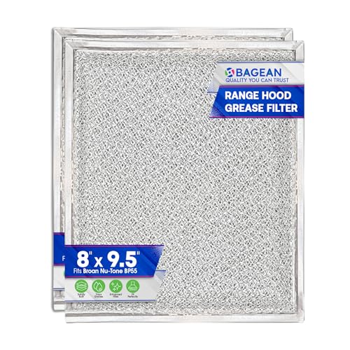 Range Hood Filter Replacement for Braun Nu-Tone BP55 Hood Grease Filter 8 x 9.5 in - Aluminum Mesh Screen Hood Vent Filter for Range Hood - Filters Grease from Entering Kitchen Stove Overhead Vent (2)