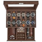 SONGMICS Caja de Reloj, Forro Marrón JWB012K01