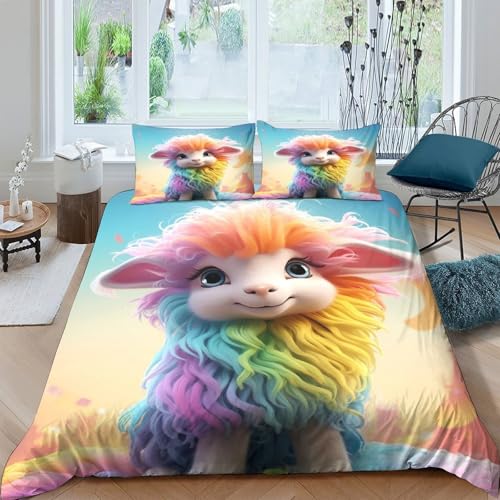 Parure de lit agneau 3D en microfibre premium ultra douce et durable