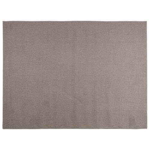 Tapis 170 x 120 cm LUGO rectangulaire en polyester lavable couleur taupe - 4