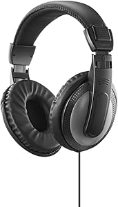Hama 6 m ShellTV II Wired TV Headphones, Circumaural, Extra-Long Cable, Built-in Volume Control, 3.5 mm Jack, 6.35 mm Jack…