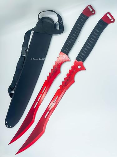 Miniatura 2 de Juego de 2 espadas ninja de 27 pulgadas, cuchillas de acero inoxidable con vainamagnética