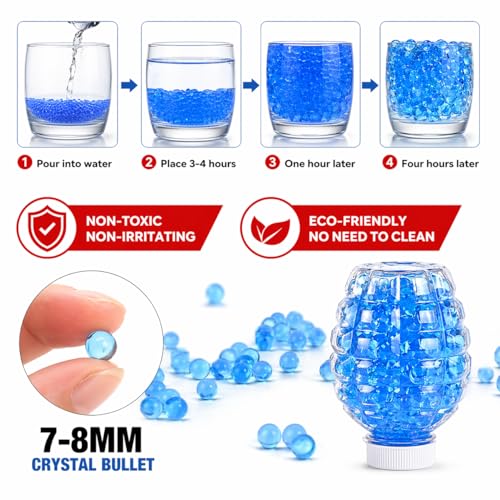 Image of Electric Gel Blaster Gun M416 Set for Kids & Teens | 7-8mm Crystal Water Beads Shooter, Automatic & Manual Modes, Rechargeable Battery, Long Range Toy Gun