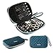 bagsmart Velvet Jewelry Organizer Case Travel Jewelry Storage Bag for Necklace, Earrings, Rings, Bracelet, Peacock Blue