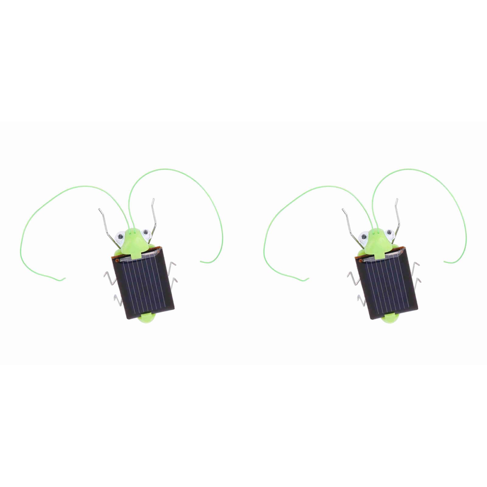 2Pc Mini Magic Solar Energy Powered Cockroach for Halloween Christmas Grasshopper Educational Kid Toy