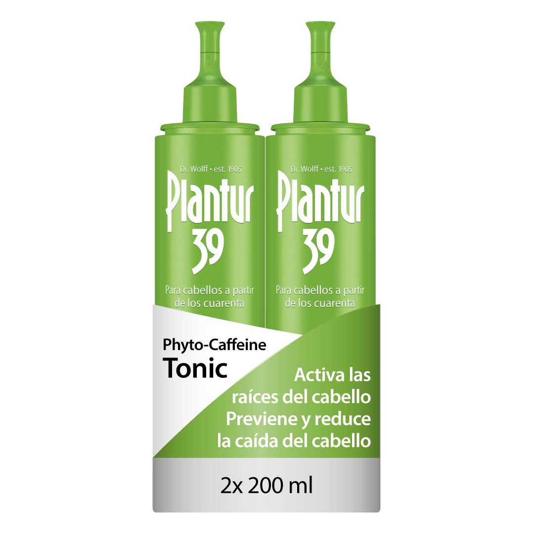 Plantur 39 Phyto Caffeine Tonic 2x200ml I Tonico previene y reduce la pérdida de cabello | Apoye el crecimiento del cabello y el engrosamiento del cabello