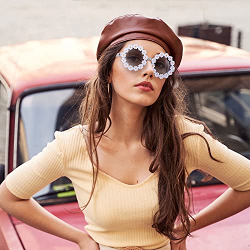 Yunsailing 18 Pcs Daisy Sunglasses for Women Round Flower Sunglasses Retro Cute Daisy Glasses for Beach Fun Festival Women Girl Gift4