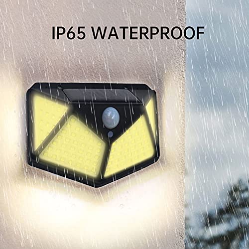 FLEETWOOD 100-LED Motion Sensor Outdoor Light IP65 Waterproof Wireless Led Solar Outdoor Lights Bright for Backyard Garden Fence Patio Front Door Garage Deck Pathway Porch