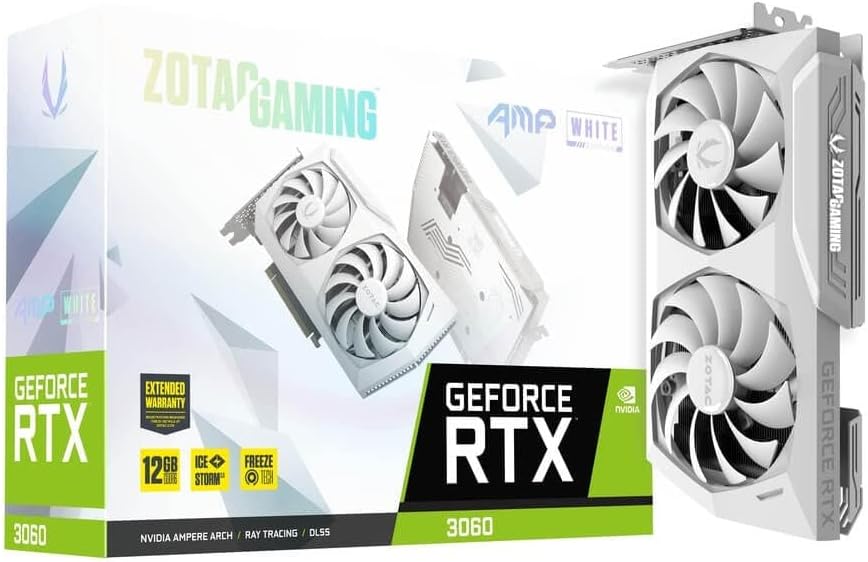 Zotac GAMING GeForce RTX 3060 AMP White Edition NVIDIA 12 GB GDDR6 Zotac GAMING GeForce RTX 3060 AMP White Edition NVIDIA 12 GB GDDR6