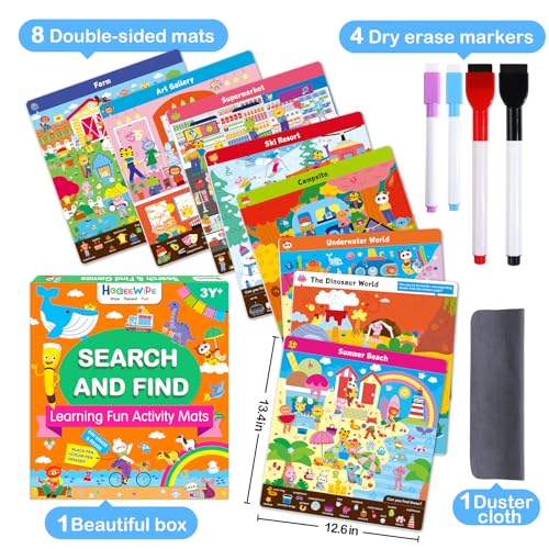 image for HOQEEWIPE Search and Find Books for Kids, Reusable Art and Craft Suppl