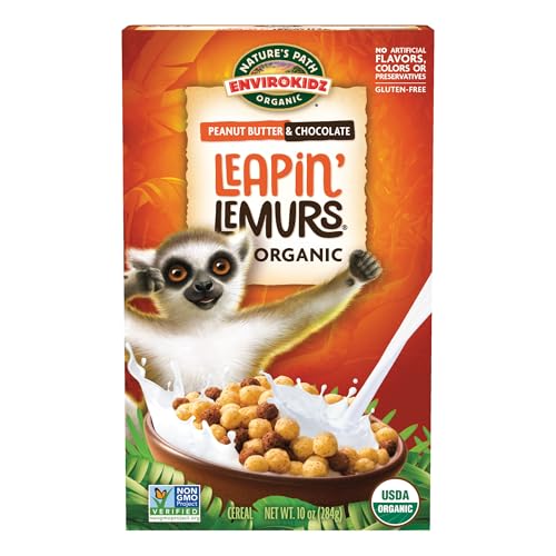 EnviroKidz Organic Leapin' Lemurs Cereal, 10 oz (Pack of 1), Pean...