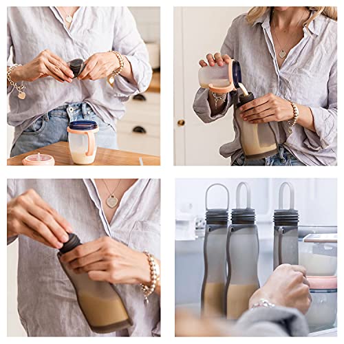 haakaa Breastmilk Storage Bags Silicone Breast Milk Storing Bags Breast Milk Freezer Bag, BPA Free, 9oz/260ml, 5 PK - Thumbnail 2