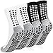 Emooqi Calcetines deportivos antideslizantes, 2 pares de calcetines de fútbol para hombre