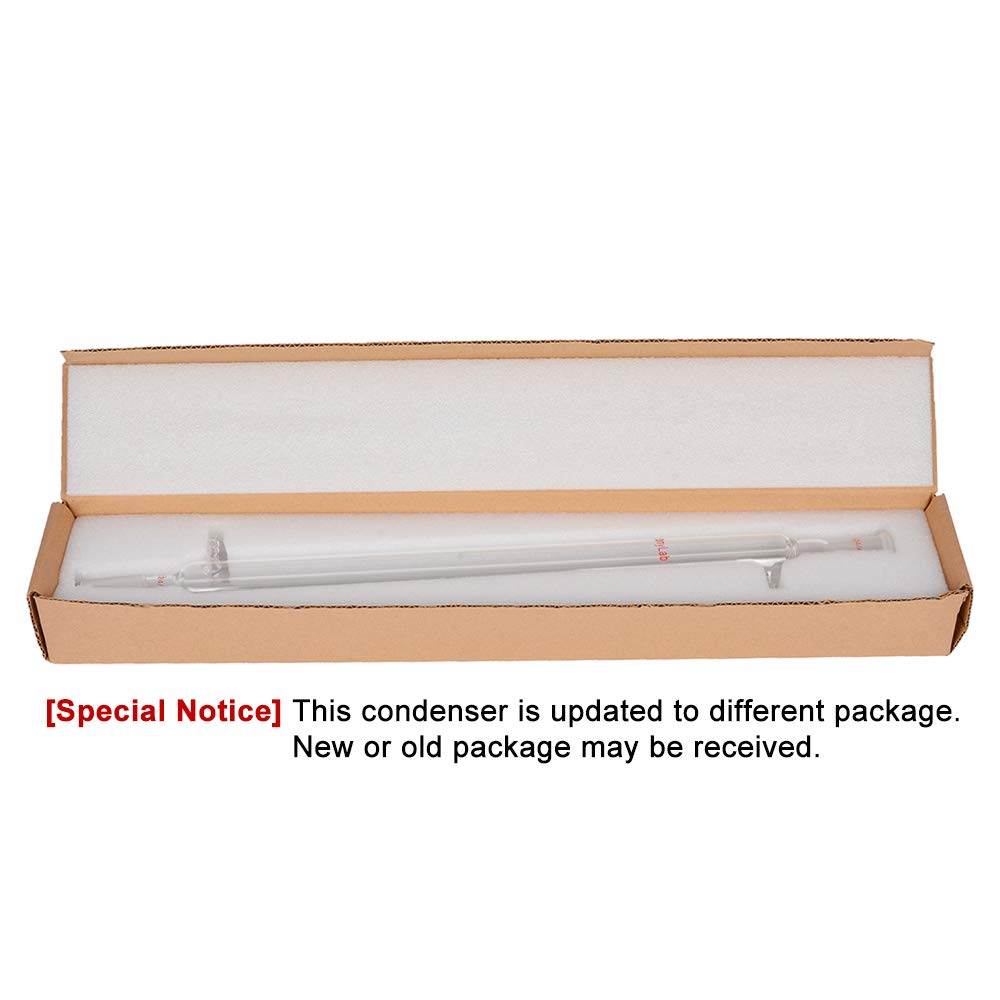 stonylab Condensador de Liebig de Vidrio de Borosilicato con Condensador de Vidrio de Laboratorio con Longitud de Chaqueta de 400 mm para Juntas 24/40