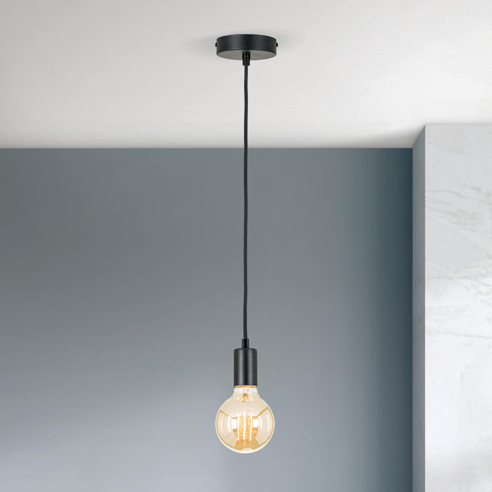 Lampada a sospensione a gabbia in stile industriale "Clockwell" con