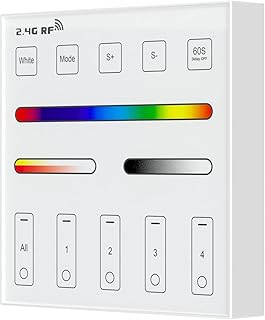 BTF-LIGHTING B3 Wireless 2.4G RF 4 Zones RGB RGBW RGBCCT Wall Mounted Smart Panel Remote Powered by 2XAAA Batteries 3V Work with WB5 LM051 LM052 LM053 C03RF C04RF C05RF C03W C04W C05W Controller