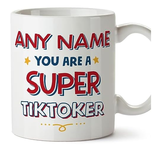 MUGFFINS Tazas Personalizadas para TIKTOKER mujer - En Inglés - You Are Super - 11 oz / 330 ml - Regalo Personalizable original y divertido