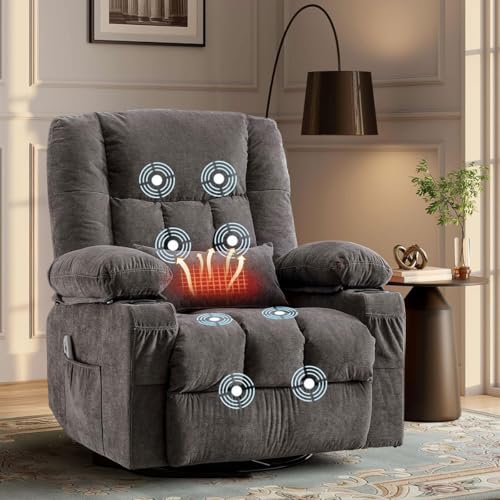 Swivel Recliner Chair for Adults,Oversized Rocker Recliner...