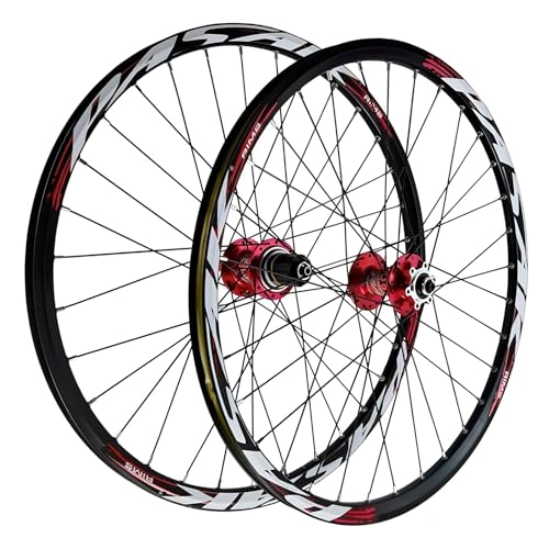 LYYCX AuroraXQ Paire de Roues VTT 26/27,5/29 Pouces, Roues de Vélo de Montagne Double Mur Alliage Frein à Disque 32H Roue de Vélo HG Hub Convient Aux pneus...