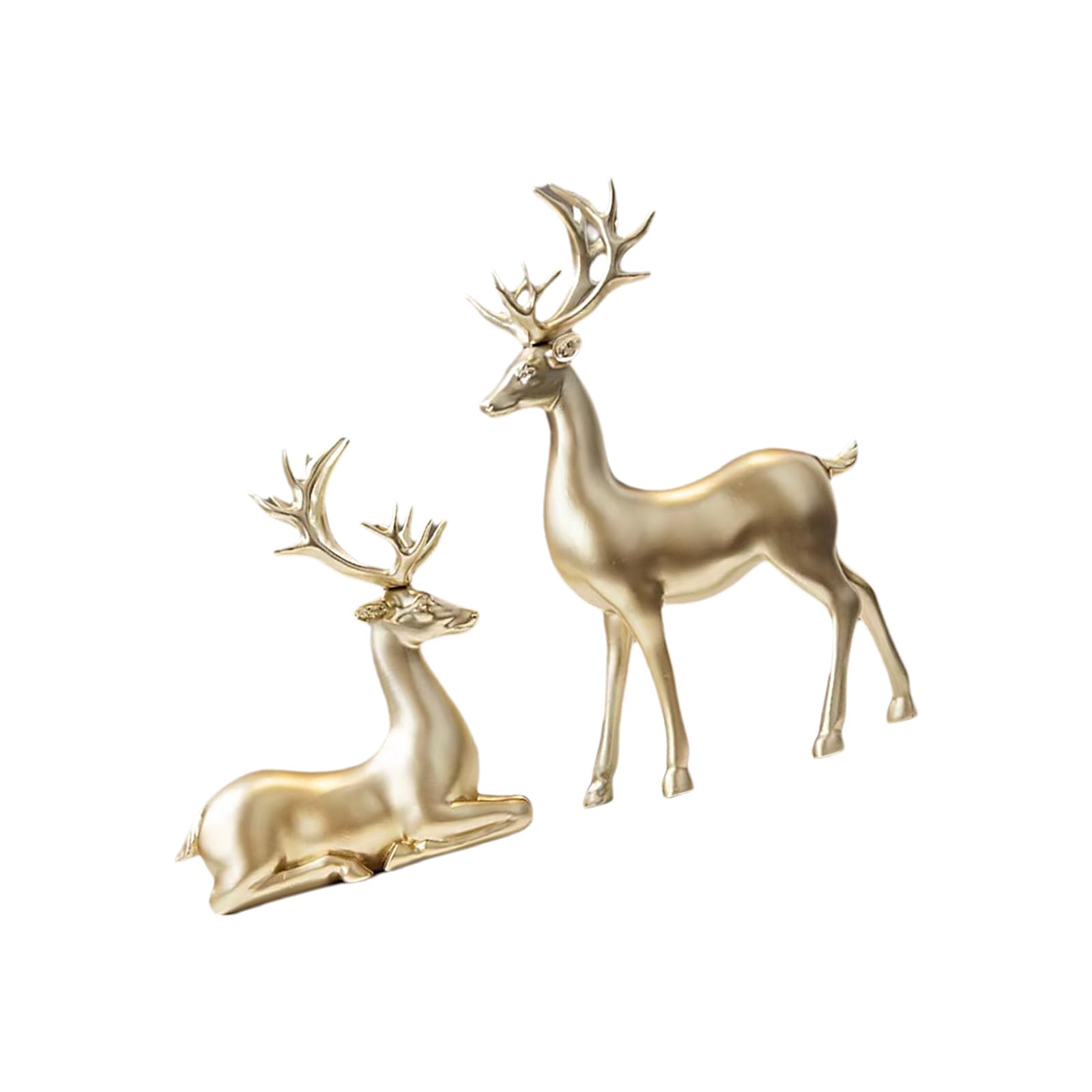 Lerpwige Long Antlered Deer Christmas Decorations Reindeer Figurines Centerpiece For Mantle Shelf Winter Home Decor Christmas Reindeer Figurines
