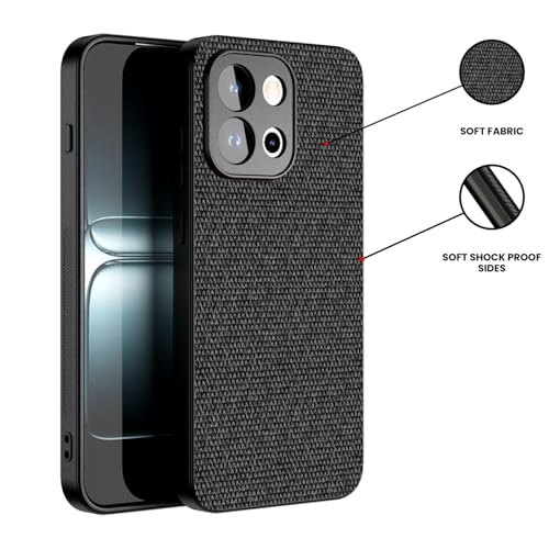 Image of Kapa Soft Full Fabric Protective Back Case Cover for OnePlus 13S | Shockproof Slim Hard Anti Slip Back Case (Black)
