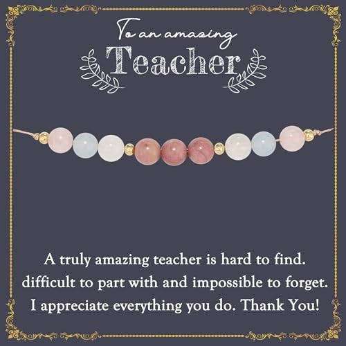 Teacher Bracelet Gifts, Moonstone Energy Bracelet, Teacher Gift from Student, Thank You Gifts Ideas, Mentor Advisor Coach Gratitude Gift